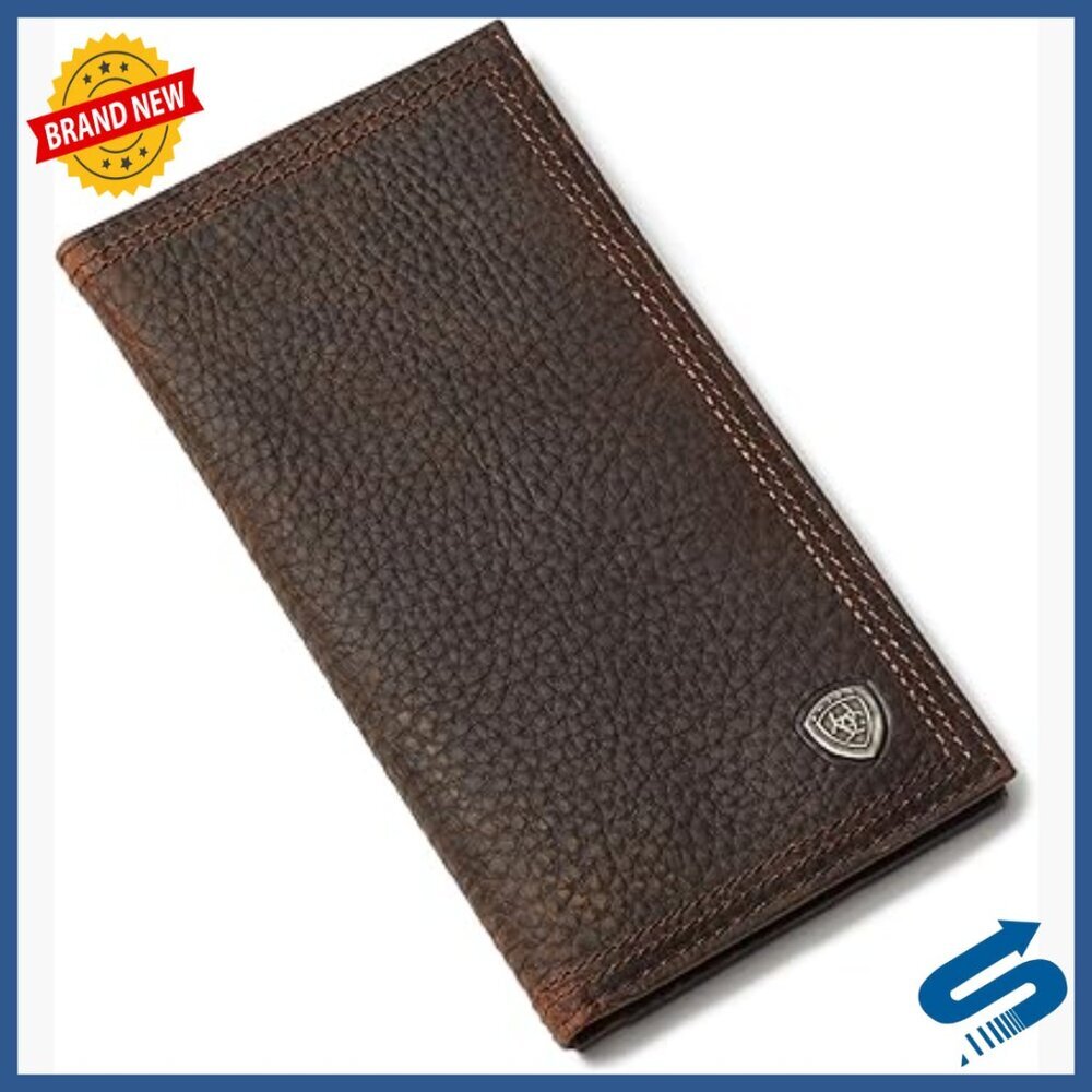 Men's Leather Rodeo Wallet with Shield Concho, 12 Card Slots